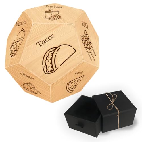 UNICRAFTALE Essensentscheidungswürfel Holzentscheidungswürfel Verschiedene Lebensmittel Date Night Idee Geschenke Für Ihn Sie Abendessen Entscheidungswürfel Für Frauen Männer Freundin Freund Paar von UNICRAFTALE