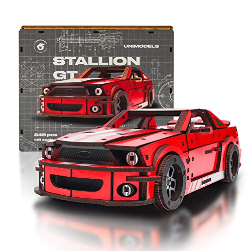 UNIDRAGON Original 3D Holzpuzzle - 248 Teile, UniModels Stallion GT Rot, 25.5 x 21 x 2.3 cm, Geschenke für Männer, Jungen, Modellbausatz Erwachsene UNIDRAGON Original 3D Holzpuzzle - 248 Teile, UniModels Stallion GT Rot, 25.5 x 21 x 2.3 cm, Geschenke für Männer, Jungen, Modellbausatz Erwachsene von UNIDRAGON