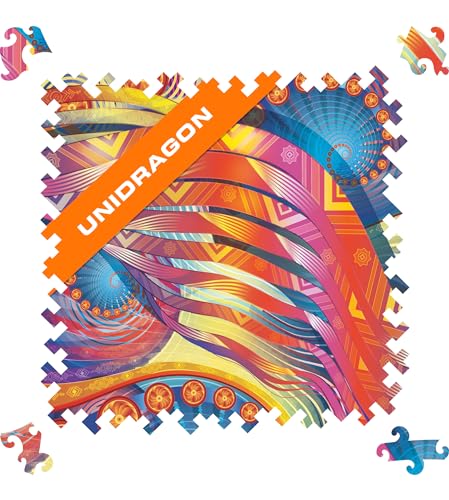 UNIDRAGON Original Holzpuzzle — Gedankenbrecher Gleichzeitige Abstraktion, 100 Teile, 8.54 x 8.54 Zoll (21.7 x 21.7 cm) Schöne Geschenkverpackung, Einzigartige Form Erwachsene und von UNIDRAGON