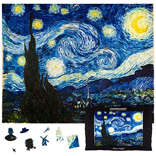 UNIDRAGON Original Holzpuzzle Kunstsammlung - Van Gogh - Starry Night, 1000 Teile, 17.4" х22, schöne Geschenkverpackung, Einzigartige Form Erwachsene und Kinder UNIDRAGON Original Holzpuzzle Kunstsammlung - Van Gogh - Starry Night, 1000 Teile, 17.4" х22, schöne Geschenkverpackung, Einzigartige Form Erwachsene und Kinder von UNIDRAGON