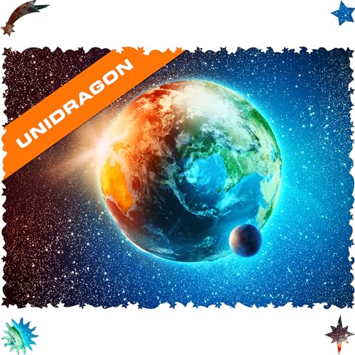 UNIDRAGON Original Holzpuzzle — Planet Erde, 125 Teile, Klein 9 x 6.2 Zoll (23 x 16 cm) Schöne Geschenkverpackung, Einzigartige Form Erwachsene und Kinder von UNIDRAGON
