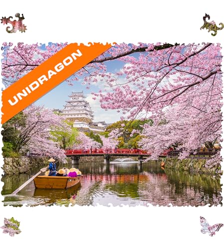 UNIDRAGON Original Holzpuzzle — Sakura, 250 Teile, Mittel 12.2 x 9 Zoll (31 x 23 cm) Schöne Geschenkverpackung, Einzigartige Form Erwachsene und Kinder von UNIDRAGON