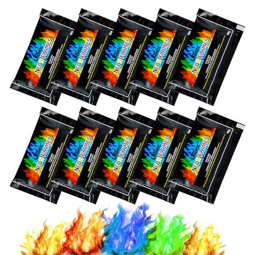 Magic Flames, 10*10g Buntes Feuer, Buntes Feuerpulver, Magic Fire Pulver, Lagerfeuer, Bunte Flamme Farbwechsel Powder Party und Halloween und Weihnachten, Feuerstellen, Kamin, Ofen, für Outdoor-Events Magic Flames, 10*10g Buntes Feuer, Buntes Feuerpulver, Magic Fire Pulver, Lagerfeuer, Bunte Flamme Farbwechsel Powder Party und Halloween und Weihnachten, Feuerstellen, Kamin, Ofen, für Outdoor-Events von UNIHOC