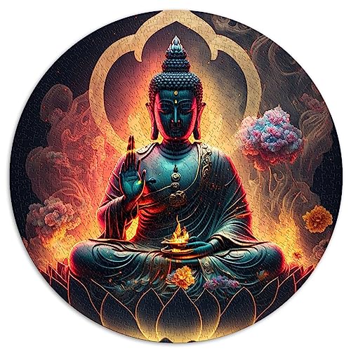 Buddha-Puzzle für Erwachsene, 1000 Teile, Rundes Puzzle, Geschenke (67,5 x 67,5 cm) von UNIKEI