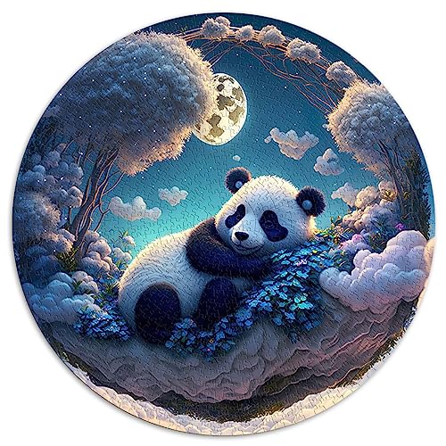Der Mystische Panda Puzzles für Erwachsene Puzzles für Erwachsene 1000 Puzzlespielzeuge Runde Puzzles Lernspiele für Erwachsene und Kinder (67,5 x 67,5) 1000 Stück von UNIKEI