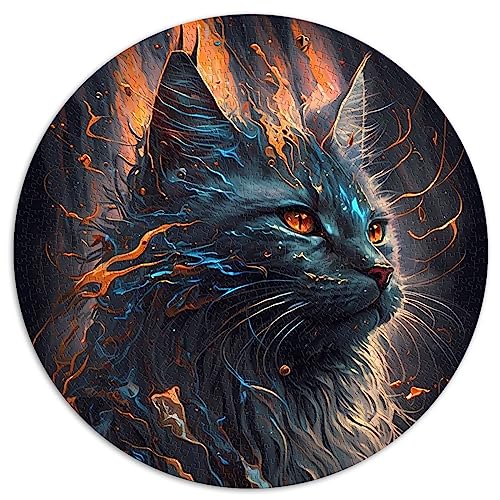 Maine Coon Catef Puzzle Geschenk 1000 Teile Puzzles für Erwachsene rundes Puzzle Familienspaß Puzzles (67,5 x 67,5) 1000 Teile von UNIKEI