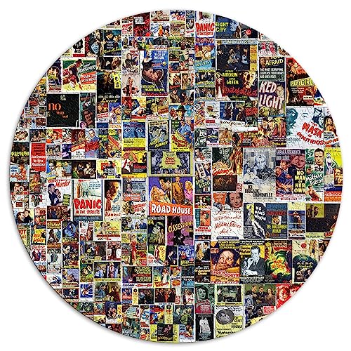 UNIKEI Vintage Collage 1000-teiliges rundes Puzzle (67,5x67,5) für Erwachsene und Familie von UNIKEI