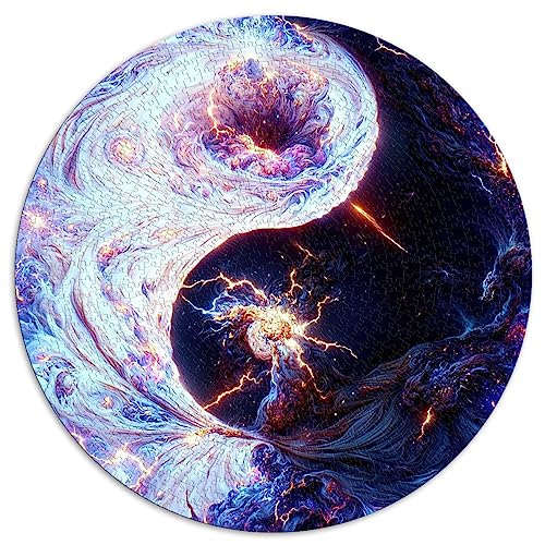 Puzzles Weltraum Yin und Yang Puzzles 1000 Teile Puzzles für Erwachsene Kinder Runde Puzzles Erwachsene Puzzles Geschenke (67,5 x 67,5) 1000 Stück von UNIKEI