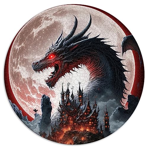 Puzzles für Erwachsene, Drache, 1000 Teile, runde Puzzles für Erwachsene, Stressabbau (67,5 x 67,5), 1000 Teile von UNIKEI