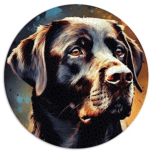 Puzzles für Labrador-Hund, 1000-teiliges Puzzle für Erwachsene, runde Puzzles, Entspannungspuzzlespiele (67,5 x 67,5), 1000 Teile von UNIKEI