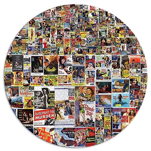 PuzzlesErwachsene und Kinder, Vintage-Collage, 1000 Teile, PuzzleErwachsene, 1000 Teile, runde Puzzles, herausfordernd zu lösen, Aber lustig und humorvoll (67,5 x 67,5), 1000 Teile von UNIKEI