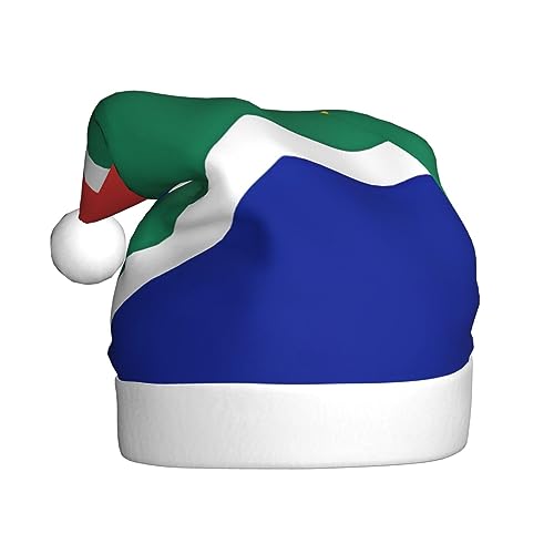 Weihnachtsmütze Südafrika Flagge Druck Plüsch Weihnachtsmütze Unisex Xmas Urlaub Hut Für Weihnachten Neujahr Festliche Urlaub Party von UNIOND