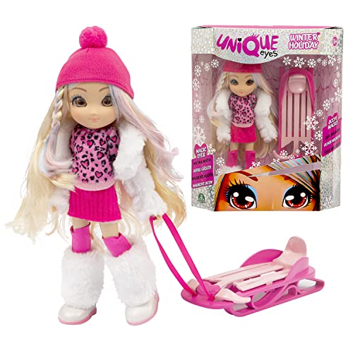 UNIQUE EYES, 25 cm große Puppe, mit ihrem Blick der Augen, mit Winterkleidung und Zubehör, Spielzeug für Kinder ab 3 Jahren, MYM17 von UNIQUE EYES