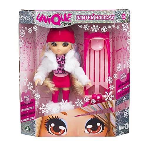 UNIQUE EYES, Puppe 25 cm – Rebecca mit Blick auf die Augen, mit Winterkleidung und Zubehör, Spielzeug für Kinder ab 3 Jahren, MYM172 von Giochi Preziosi