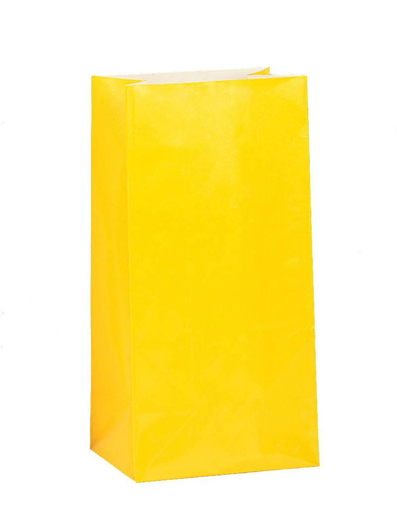 12 Gelbe Papiertüten für Geschenke 25 x 9 cm Geburtstag 12 Gelbe Papiertüten für Geschenke 25 x 9 cm Geburtstag von UNIQUE
