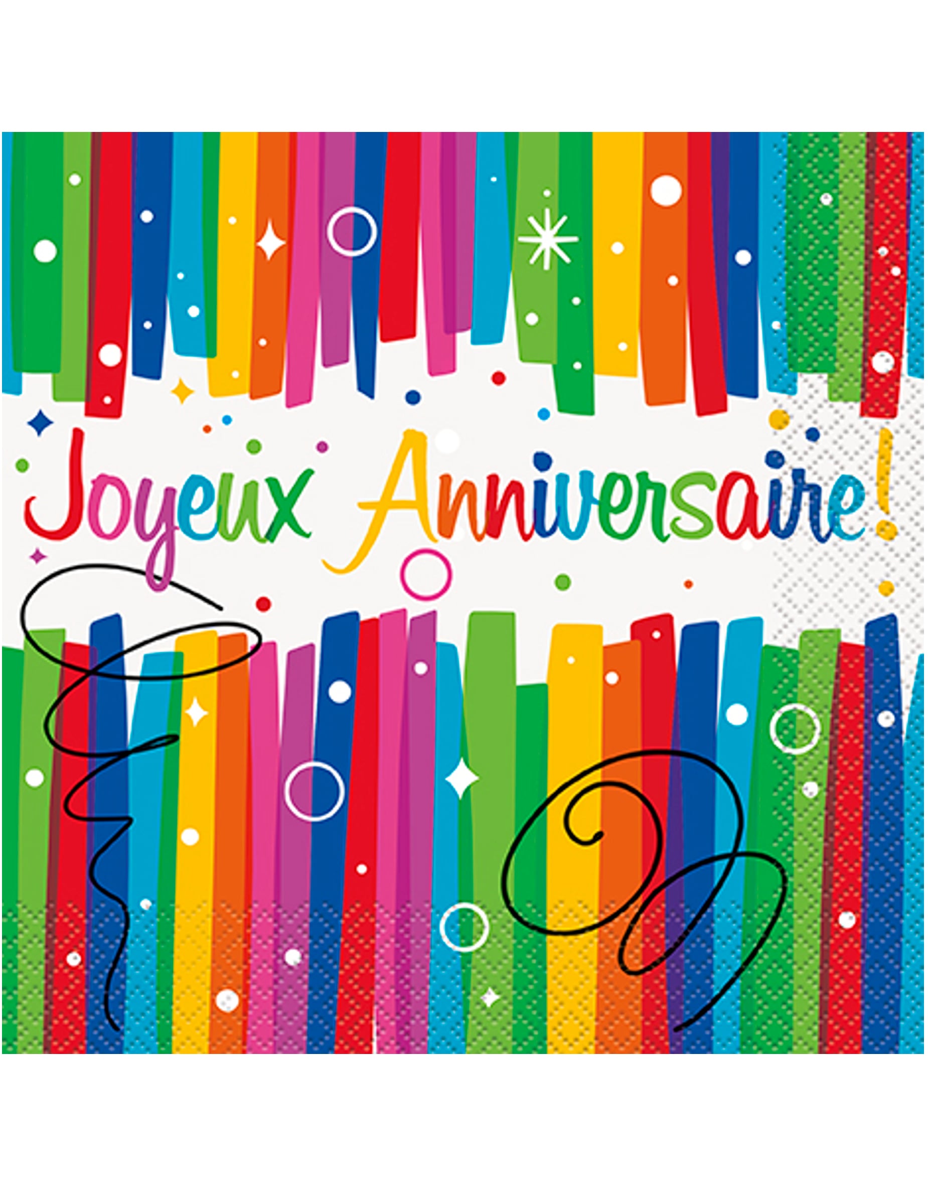 16 Bunte Papier-Servietten Alles Gute zum Geburtstag 33 x 33 cm Einweg 16 Bunte Papier-Servietten Alles Gute zum Geburtstag 33 x 33 cm Einweg von UNIQUE