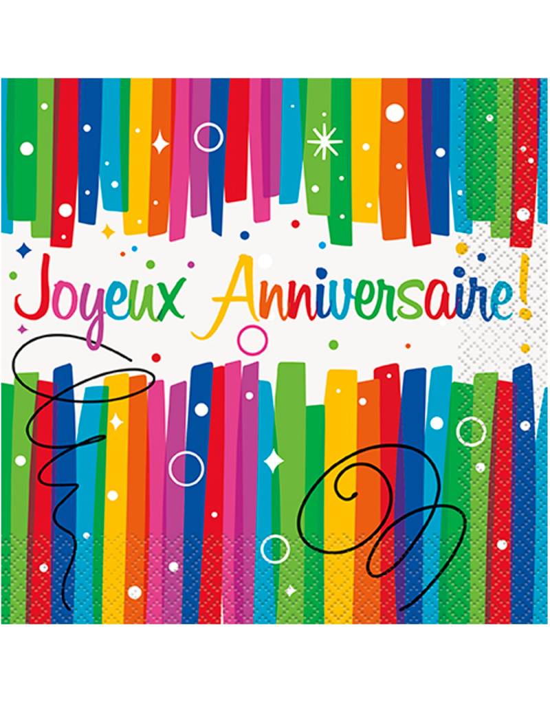 16 Bunte Papier-Servietten Alles Gute zum Geburtstag 33 x 33 cm Einweg 16 Bunte Papier-Servietten Alles Gute zum Geburtstag 33 x 33 cm Einweg von UNIQUE