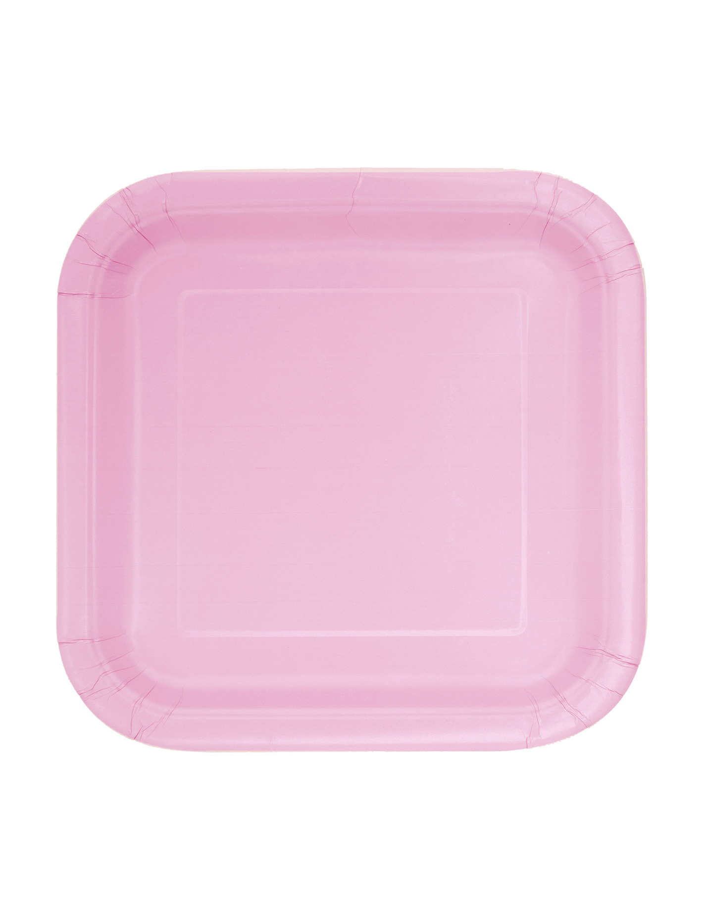 16 Pappteller Quadratisch Hellrosa Klein 17 cm von UNIQUE