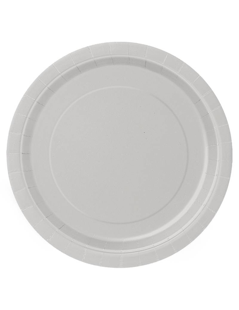 16 Pappteller Silber 23 cm von UNIQUE