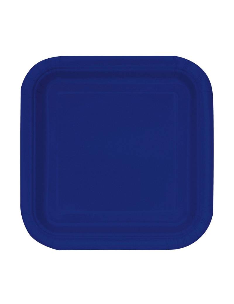 16 Pappteller quadratisch Marineblau klein 18 cm von UNIQUE
