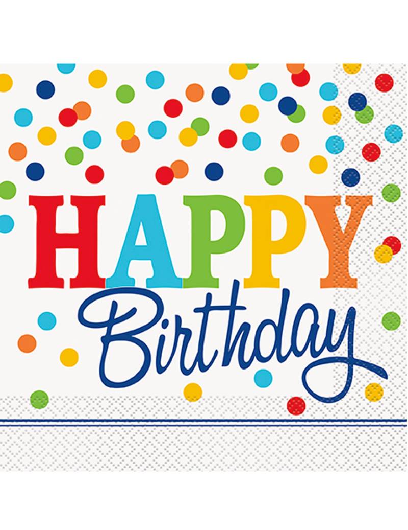 16 Servietten Happy Birthday Bunte Punkte 33 x 33 cm 16 Servietten Happy Birthday Bunte Punkte 33 x 33 cm von UNIQUE