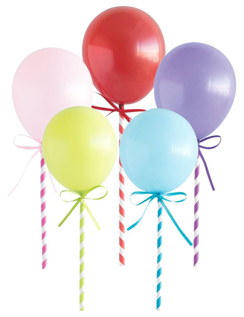5 Mini-Ballon Tortendeko-Set Bunt 12 cm zum Selbermachen 5 Mini-Ballon Tortendeko-Set Bunt 12 cm zum Selbermachen von UNIQUE