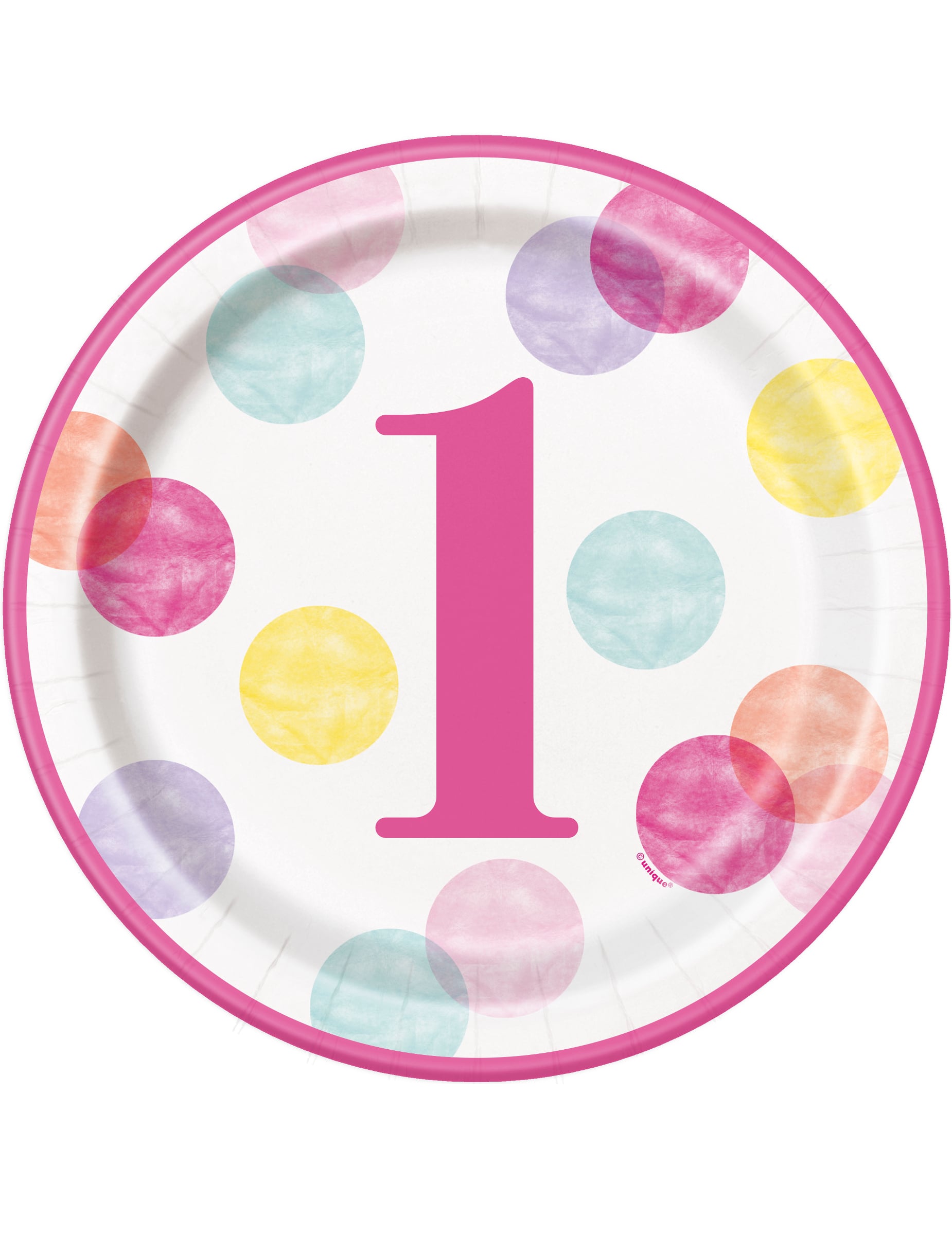 8 Geburtstagsteller 1. Geburtstag Rosa + Weiß 23cm Punkte 8 Geburtstagsteller 1. Geburtstag Rosa + Weiß 23cm Punkte von UNIQUE