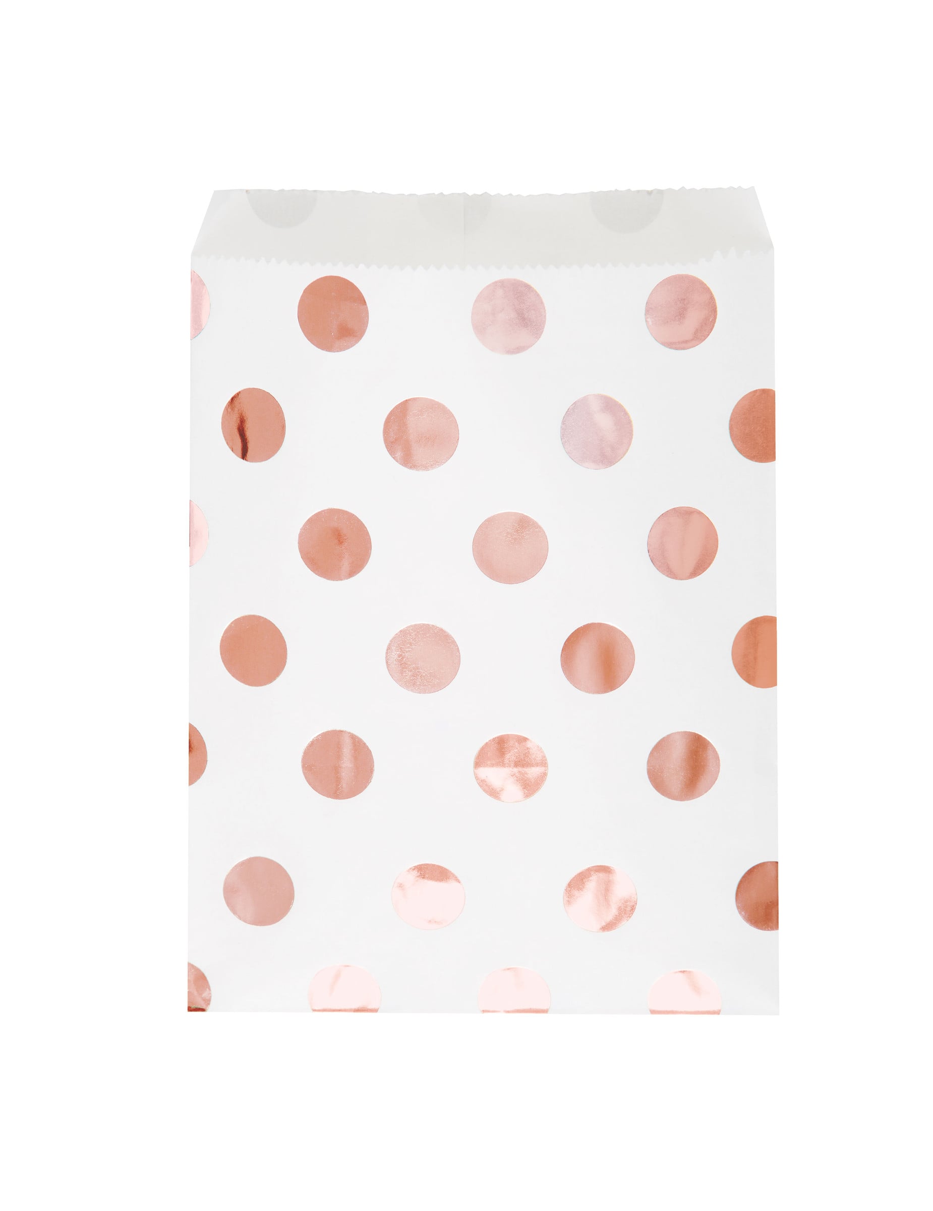 8 Geschenktüten aus weißem Papier mit roségoldenen Punkten 17,5 x 13,5 cm für Süßigkeiten 8 Geschenktüten aus weißem Papier mit roségoldenen Punkten 17,5 x 13,5 cm für Süßigkeiten von UNIQUE