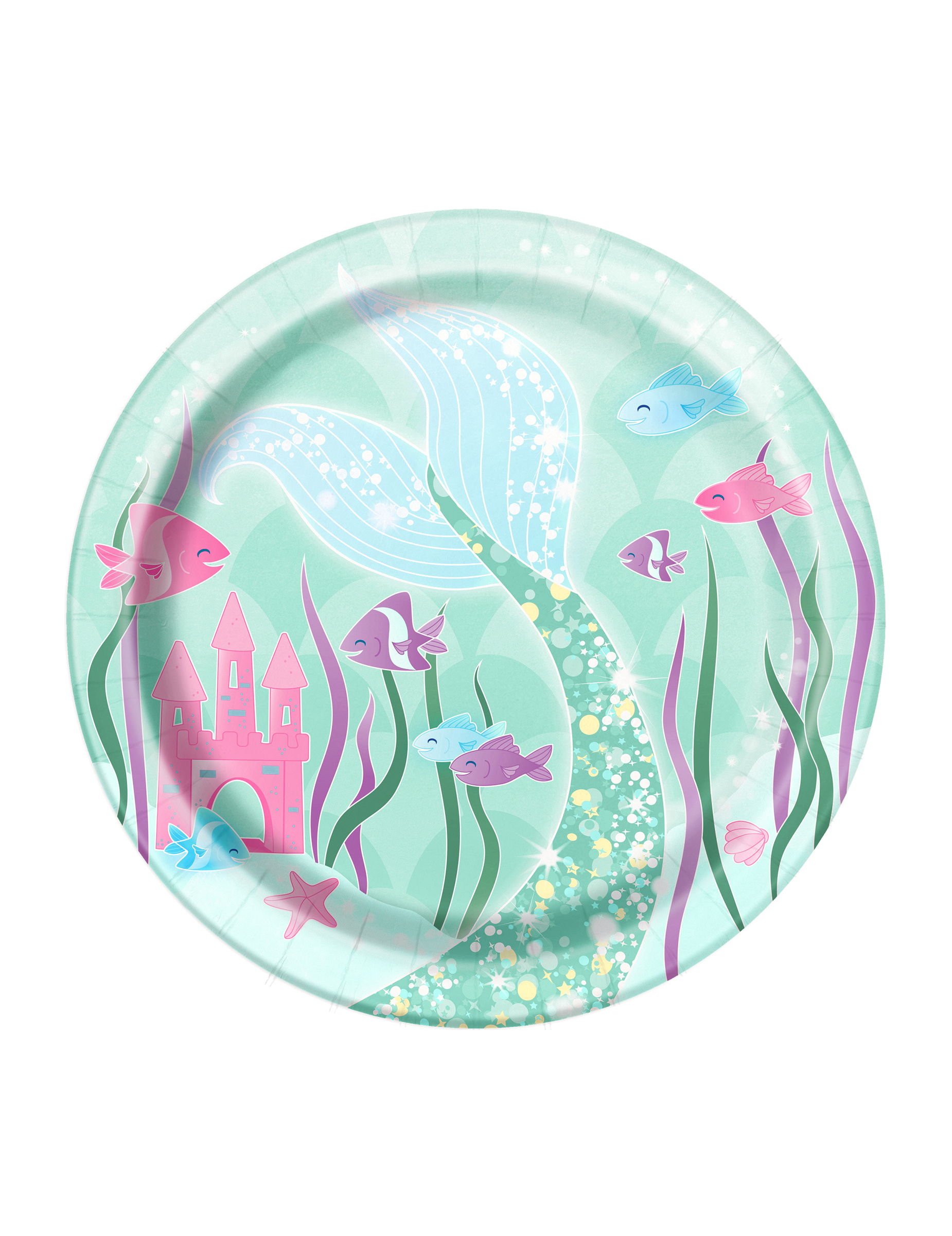 8 Pappteller Meerjungfrau Klein 17,5 cm von UNIQUE