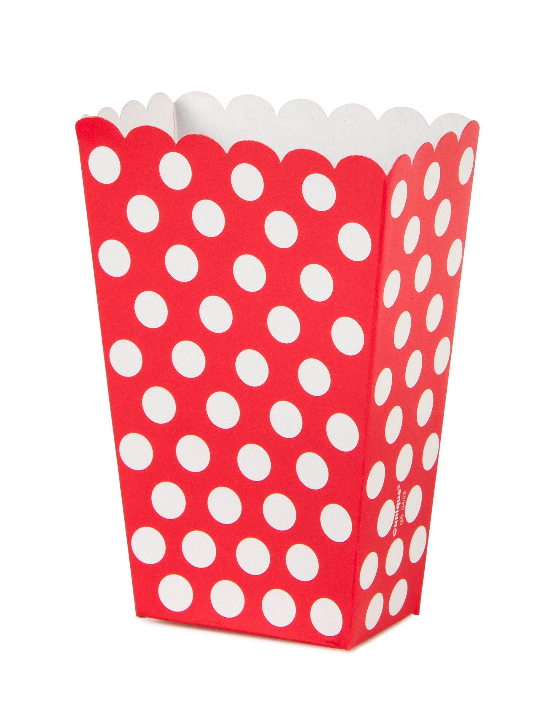 8 Popcorn Boxen Rot Weiße Punkte von UNIQUE