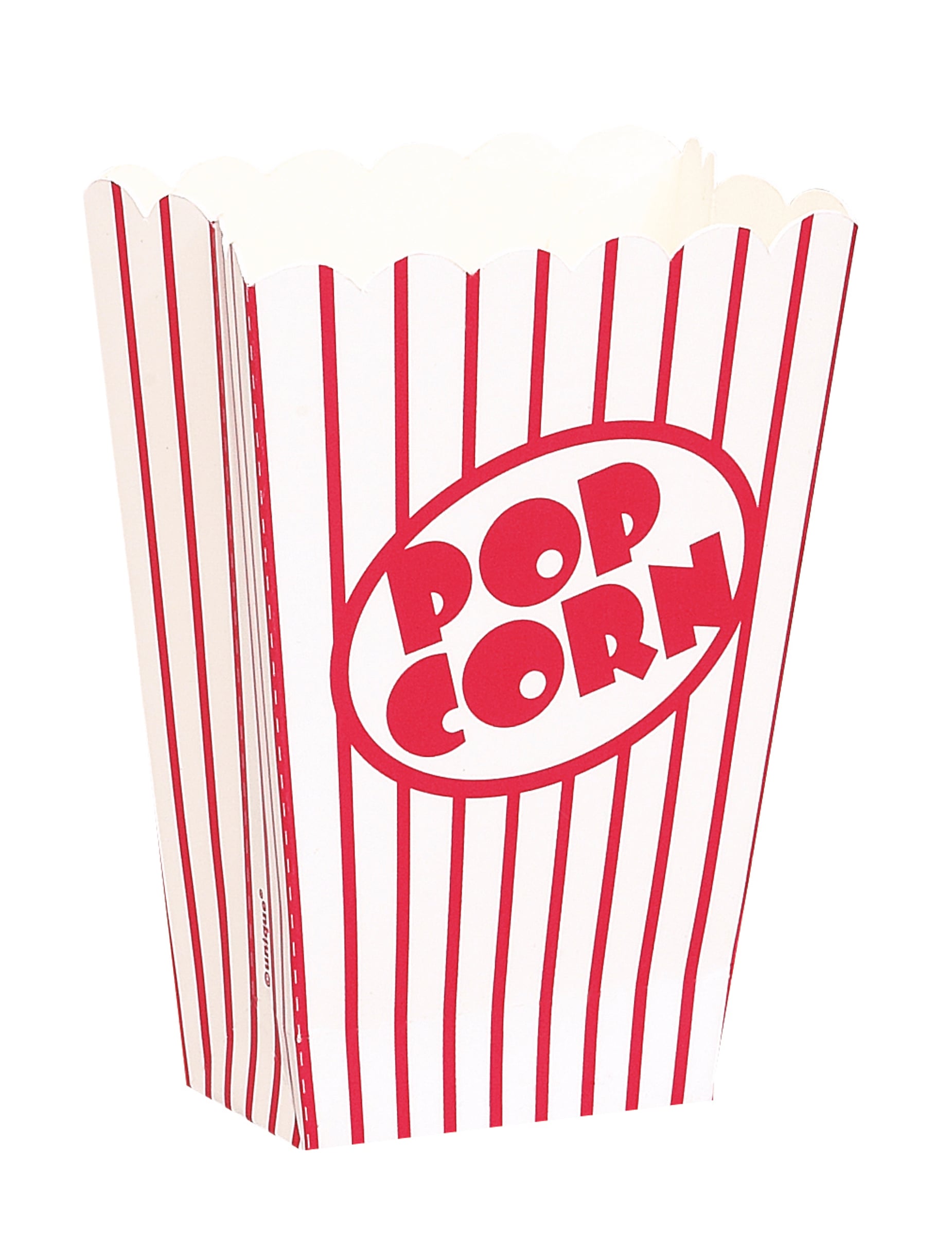 8 kleine Popcorn-Boxen weiß-rot gestreift 9 cm aus Pappe 8 kleine Popcorn-Boxen weiß-rot gestreift 9 cm aus Pappe von UNIQUE