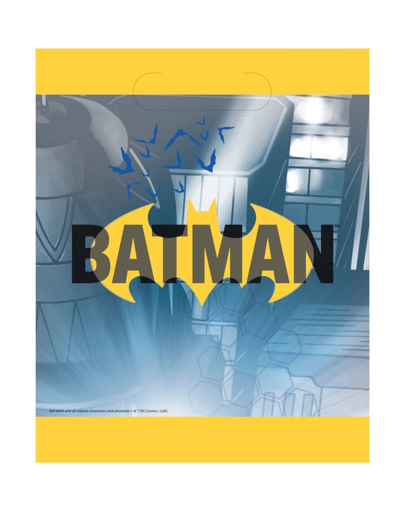 Batman Partytaschen 8 Stück 18x23cm von UNIQUE