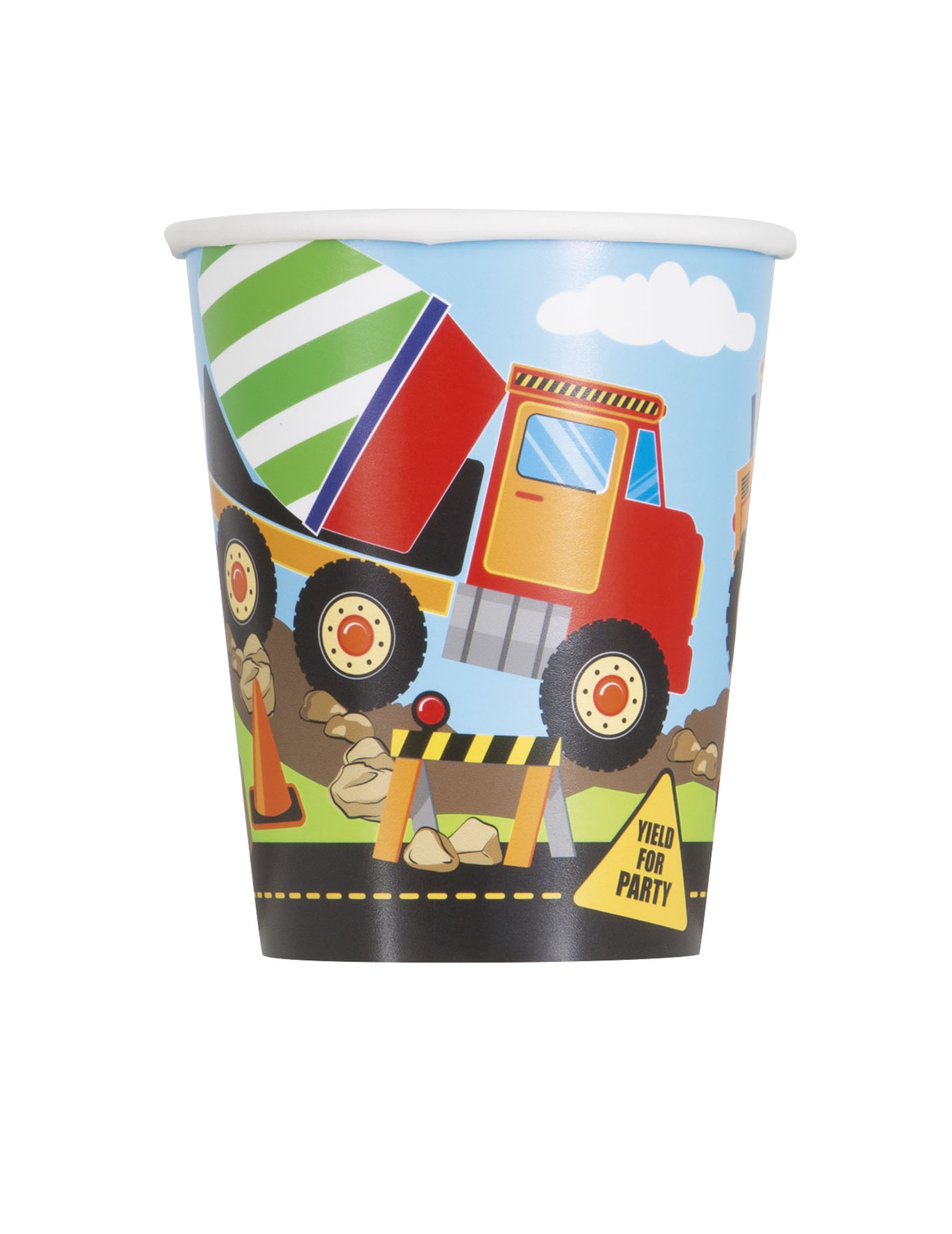 Baustelle-Pappbecher Partydeko 8 Stück bunt 266ml Baustelle-Pappbecher Partydeko 8 Stück bunt 266ml von UNIQUE