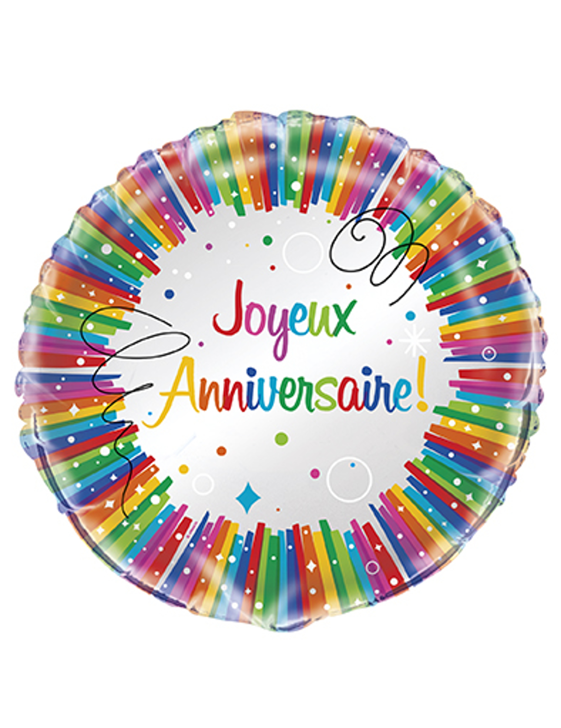 Bunter Folienballon Alles Gute zum Geburtstag 45 cm aufblasbar von UNIQUE