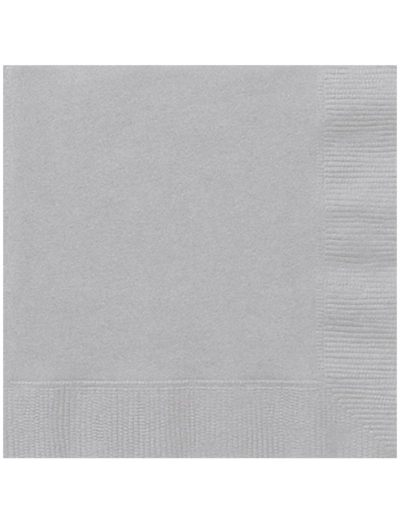 Edle Papierservietten Party-Tischdeko 20 Stück silber 33 x 33cm von UNIQUE