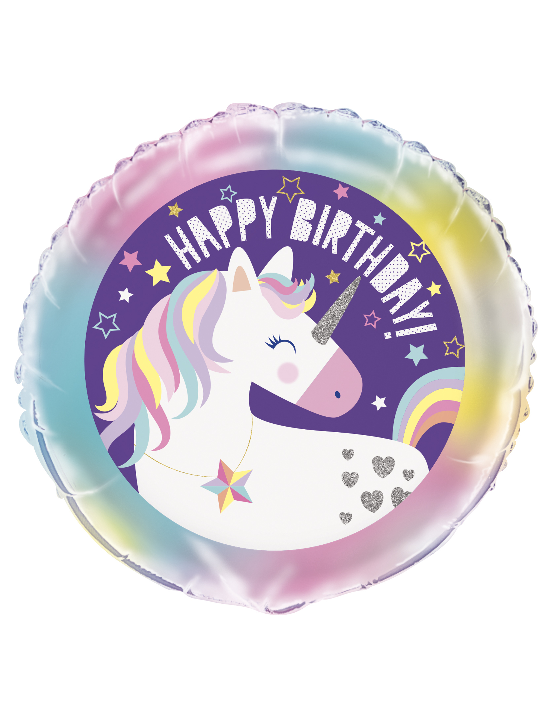 Einhorn-Geburtstagsballon bunt 45 cm Einhorn-Geburtstagsballon bunt 45 cm von UNIQUE