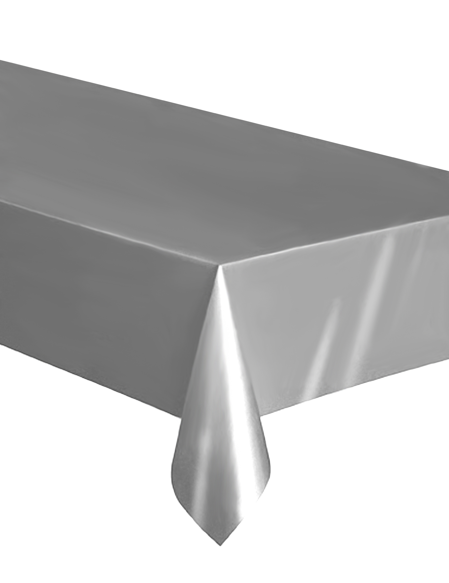 Einweg-Tischdecke aus Kunststoff silber 137 x 274 cm Einweg-Tischdecke aus Kunststoff silber 137 x 274 cm von UNIQUE