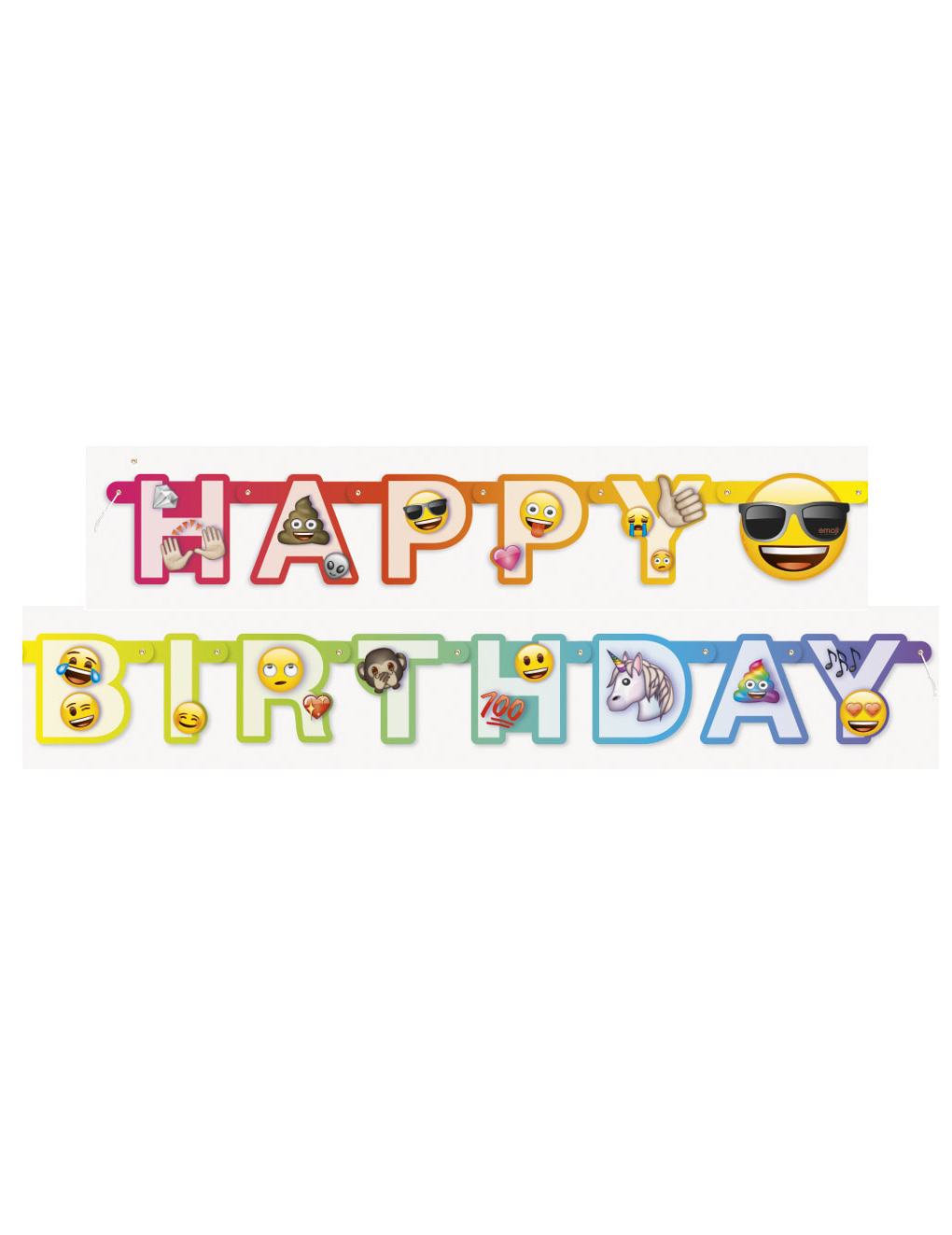 Emoji Rainbow-Girlande Happy Birthday bunt 1,8m Emoji Rainbow-Girlande Happy Birthday bunt 1,8m von UNIQUE