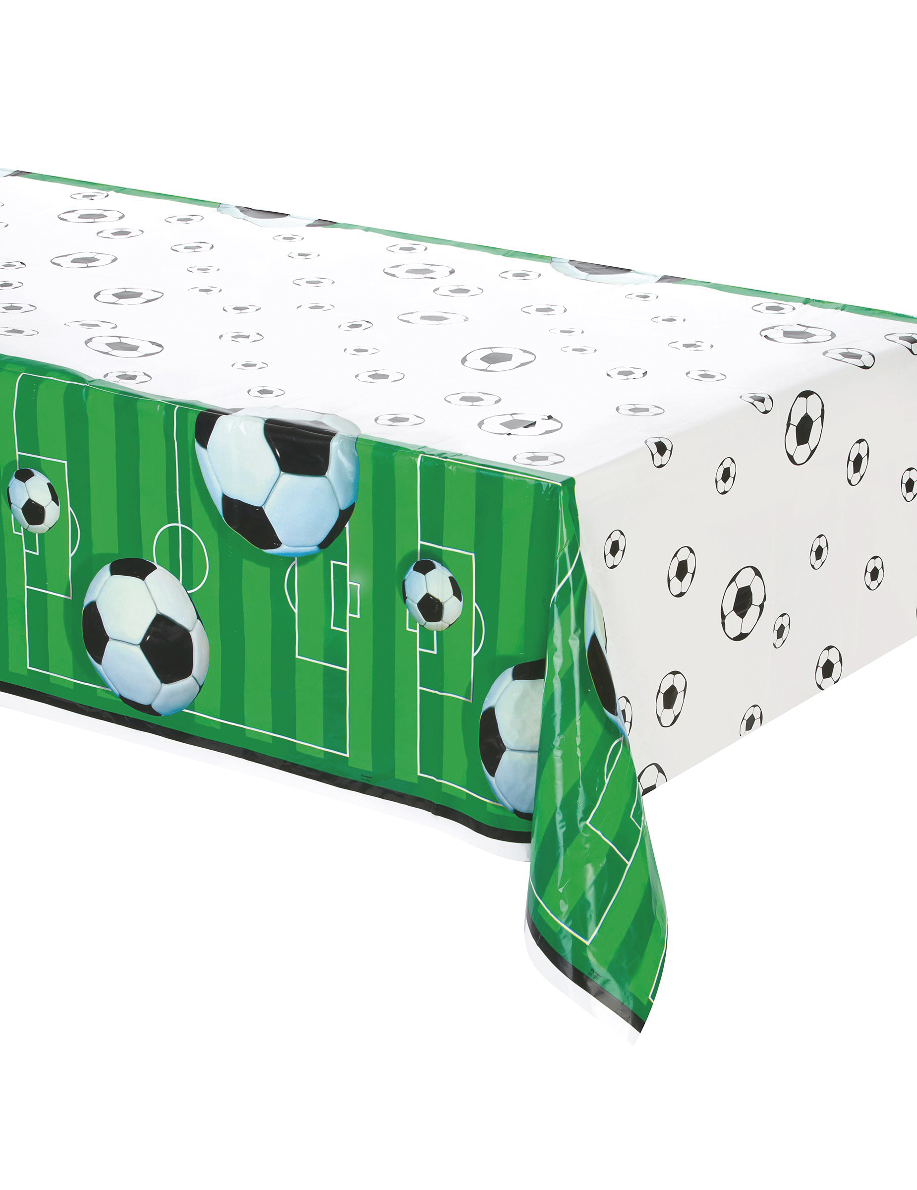 Fussball-Tischdecke grün-weiss-schwarz 137,16x274,32cm von UNIQUE