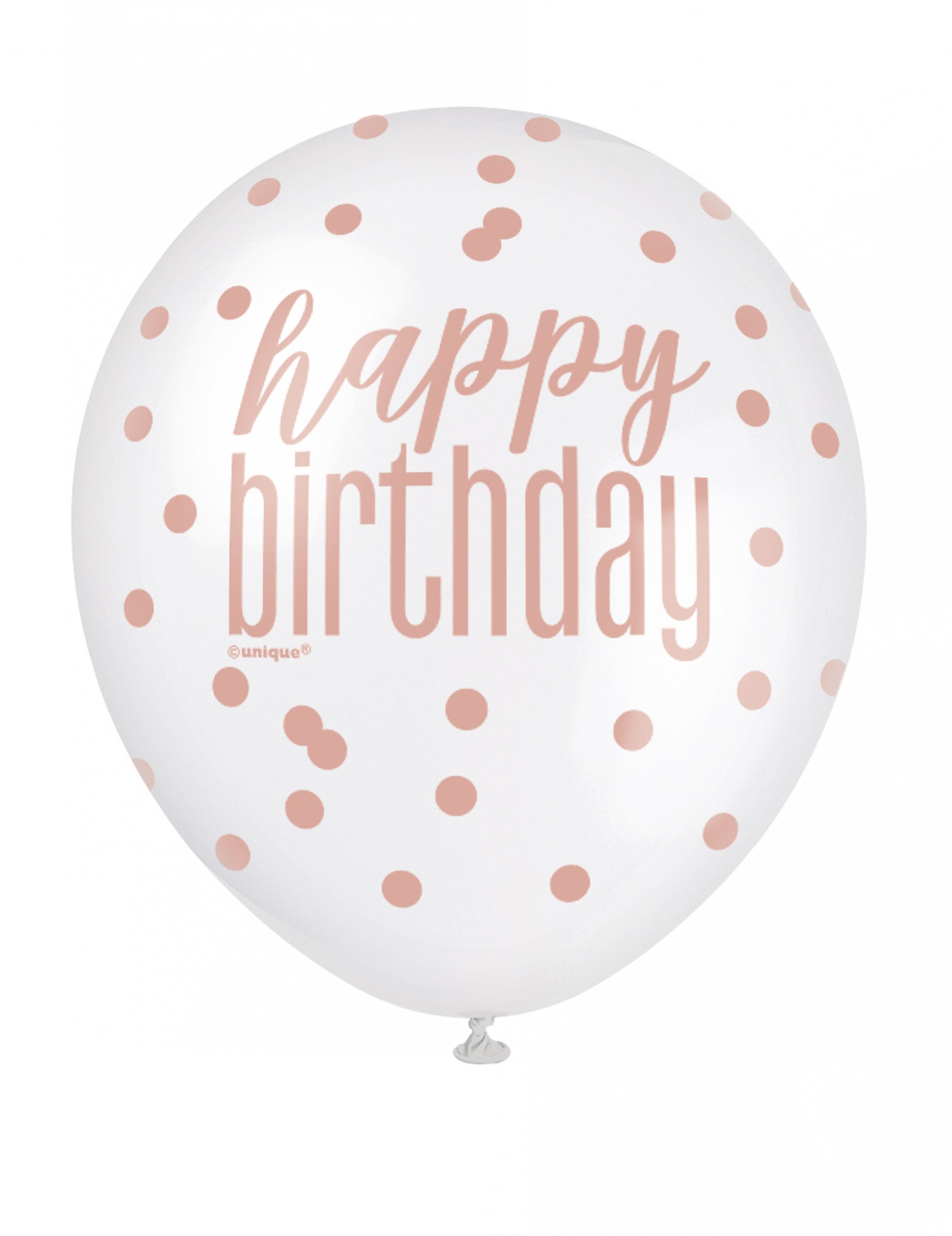 Geburtstag-Ballon Luftballon 6 Stück roségold weiß 30 cm Geburtstag-Ballon Luftballon 6 Stück roségold weiß 30 cm von UNIQUE