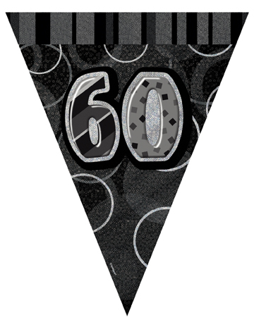 Geburtstag-Girlande Wimpelgirlande 60 Jahre schwarz-grau 360x30cm Geburtstag-Girlande Wimpelgirlande 60 Jahre schwarz-grau 360x30cm von UNIQUE