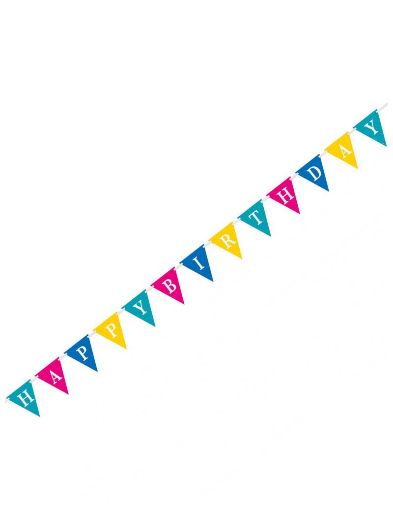 Geburtstagsgirlande Schriftzug Happy Birthday bunt 2,74m von UNIQUE