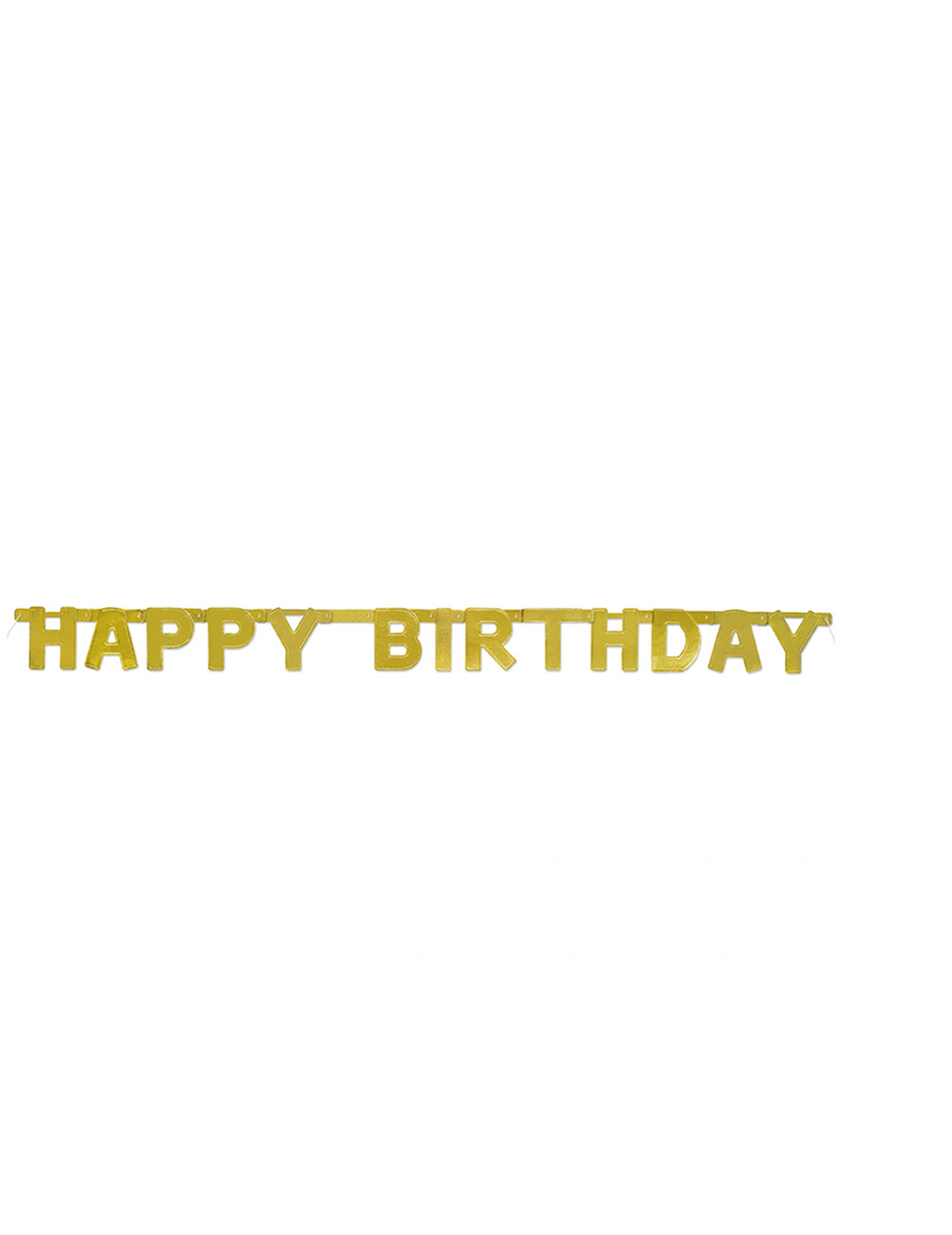 Geburtstagsgirlande Schriftzug Happy Birthday gold 1,27m von UNIQUE
