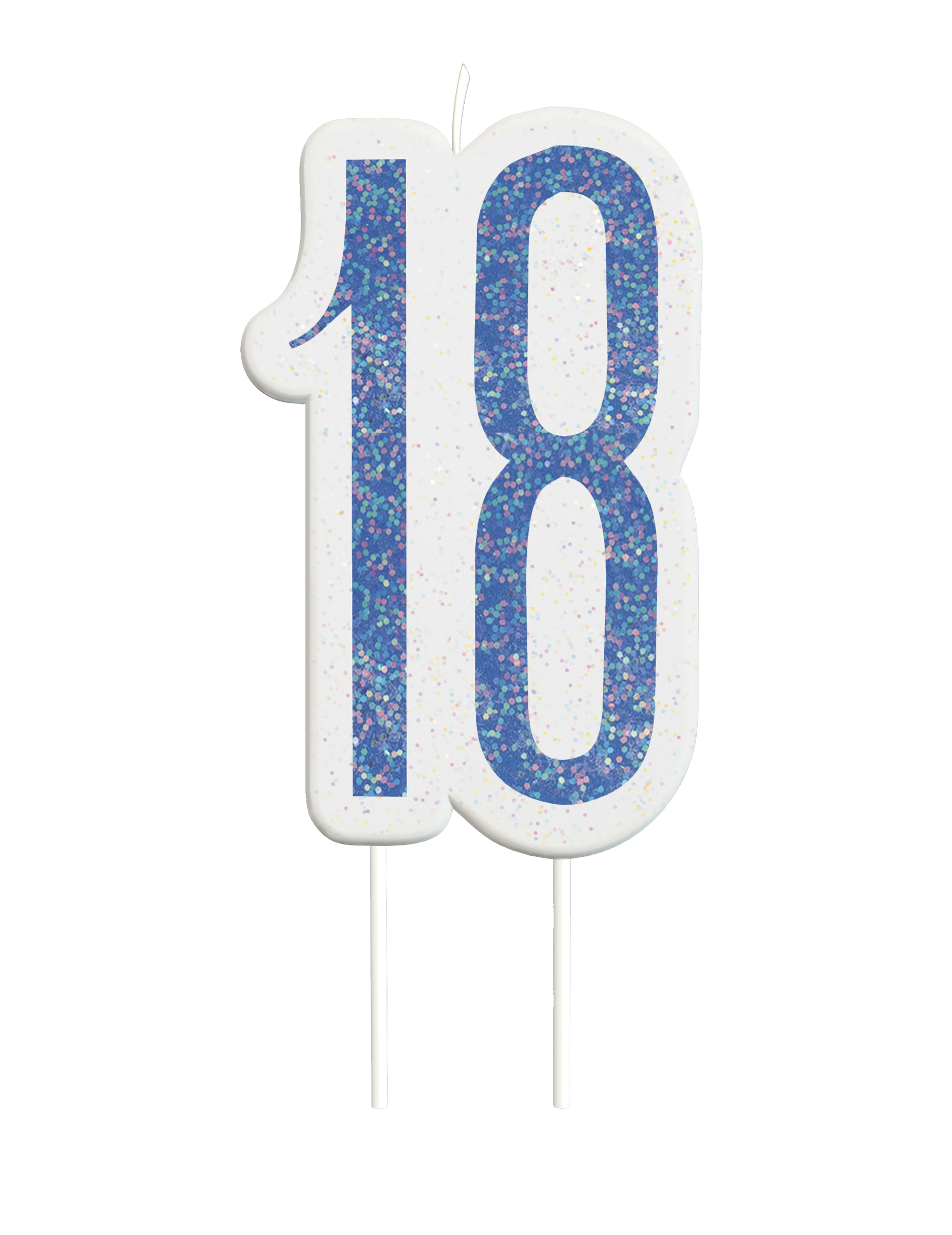 Geburtstagskerze 18 Jahre Tortendeko blau-weiss Geburtstagskerze 18 Jahre Tortendeko blau-weiss von UNIQUE