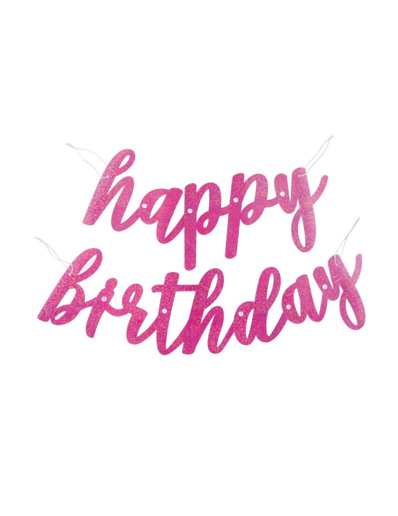 Happy Birthday Girlande Pappe rosa glitzernd 84 cm Geburtstagsdeko Happy Birthday Girlande Pappe rosa glitzernd 84 cm Geburtstagsdeko von UNIQUE