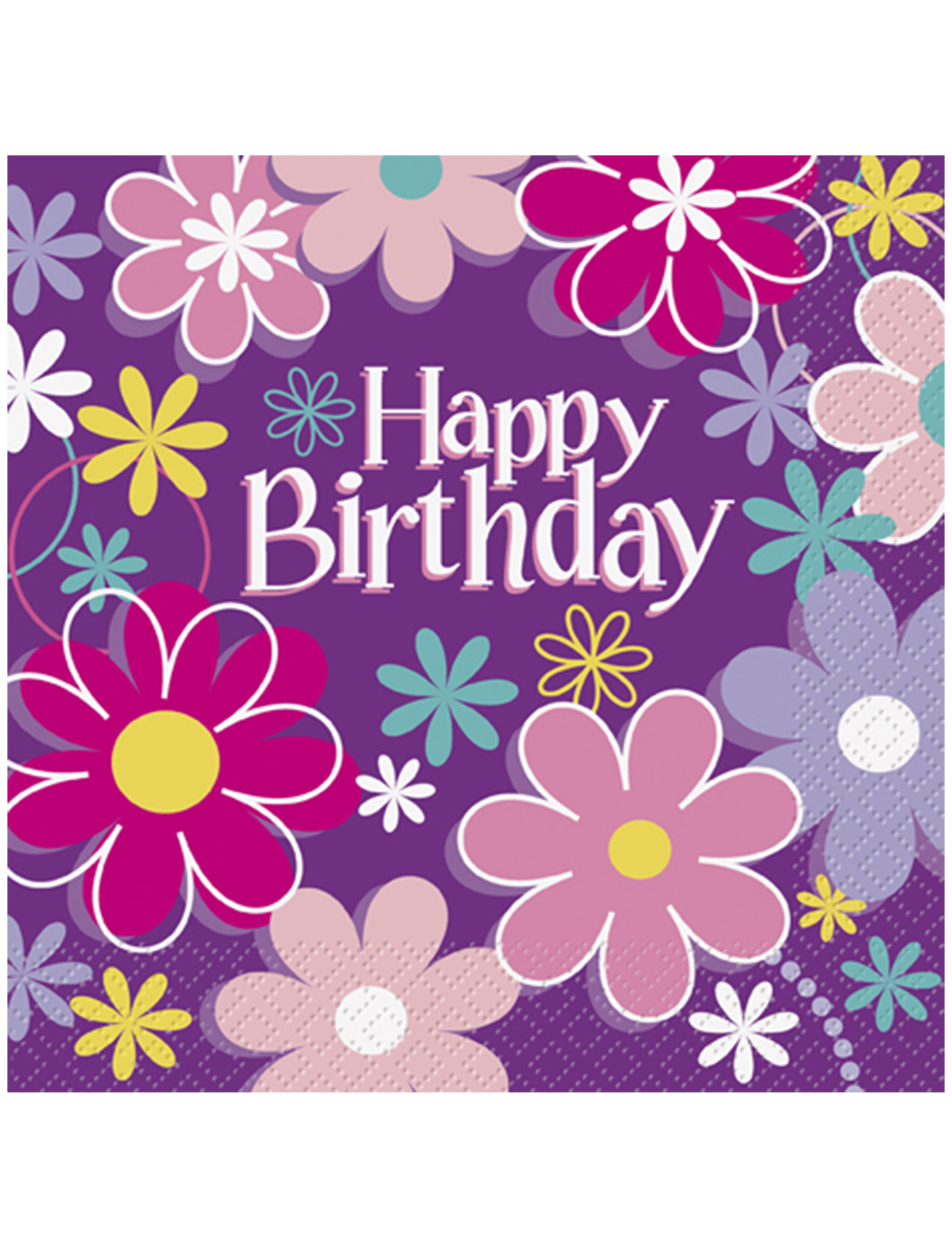 Happy Birthday Servietten mit Blumen 16 Stück bunt Happy Birthday Servietten mit Blumen 16 Stück bunt von UNIQUE