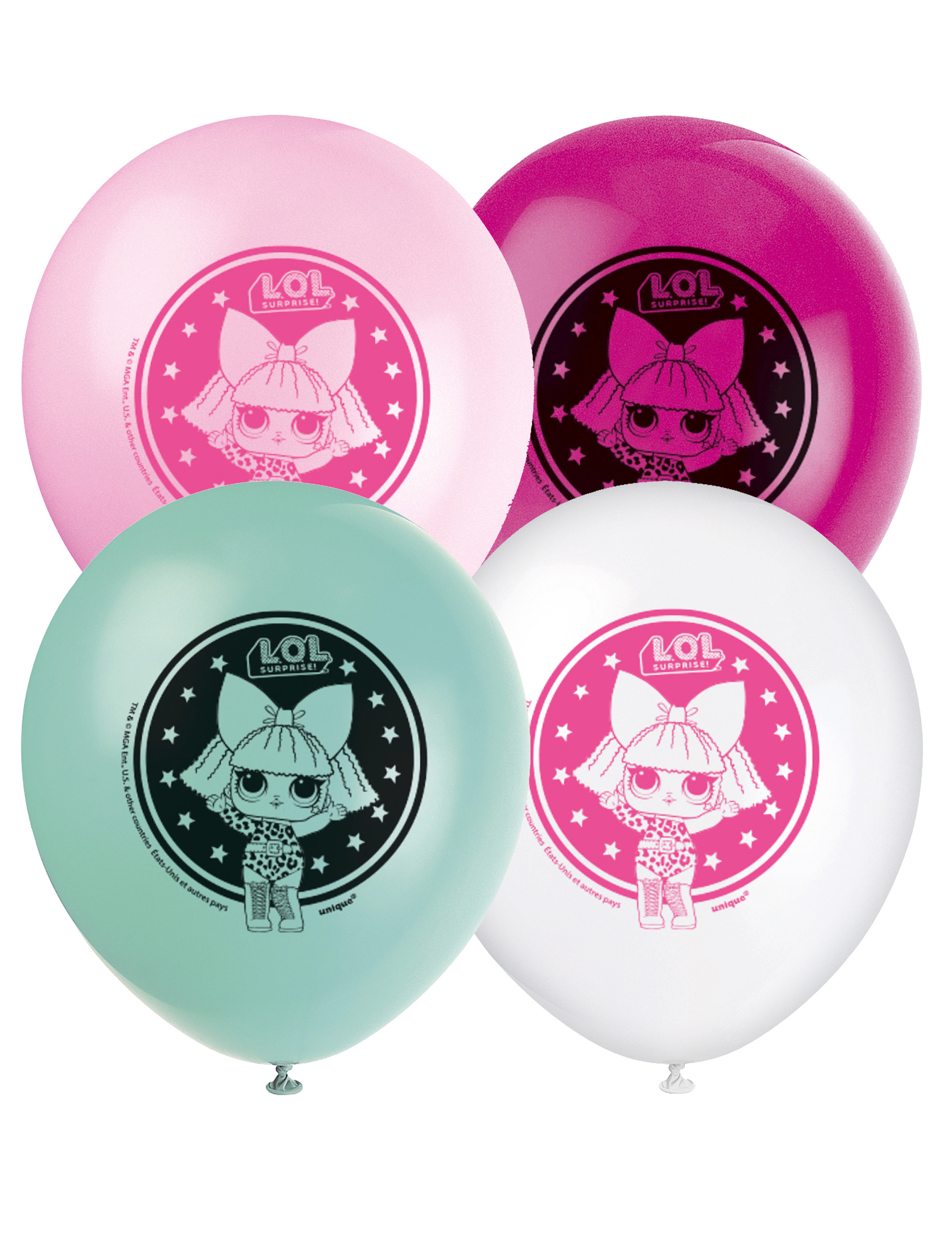LOL Surprise Luftballon-Set 8 Stück bunt 30 cm LOL Surprise Luftballon-Set 8 Stück bunt 30 cm von UNIQUE