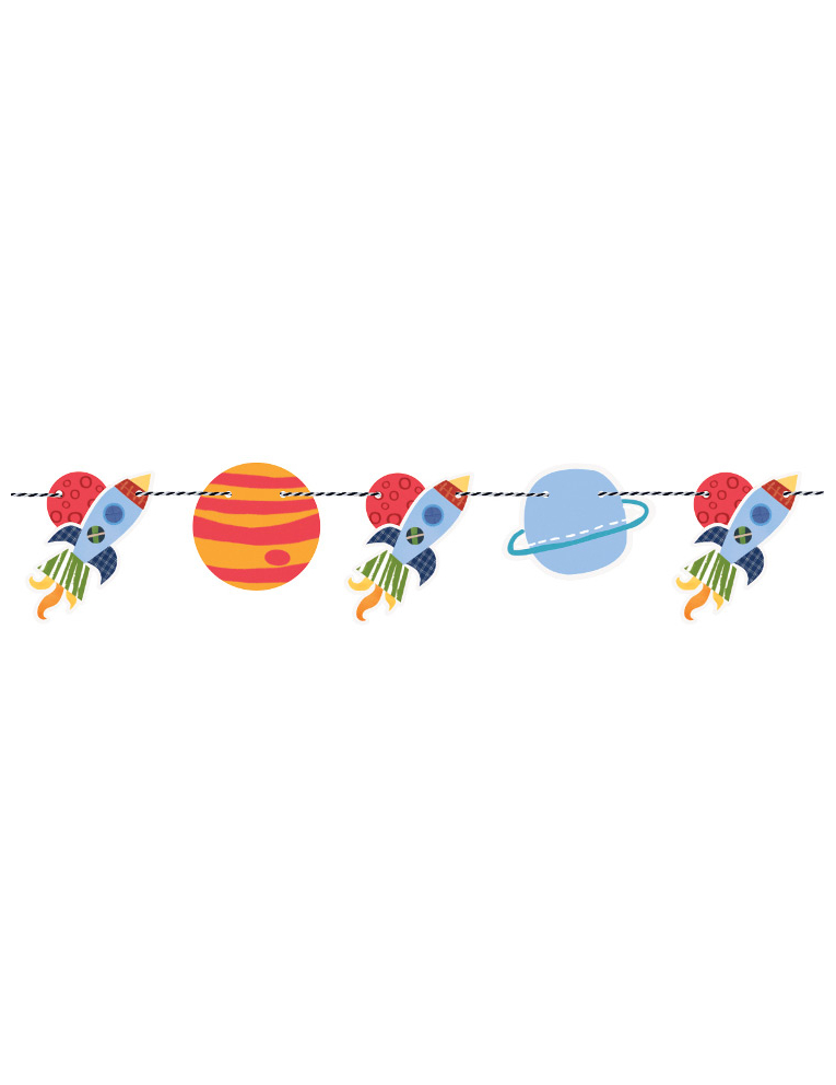 Papiergirlande Planeten und Raketen bunt 1,5 m Papiergirlande Planeten und Raketen bunt 1,5 m von UNIQUE