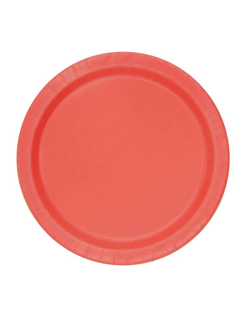 Pappteller Tischdeko Set 20 Stück rot 17,78cm von UNIQUE