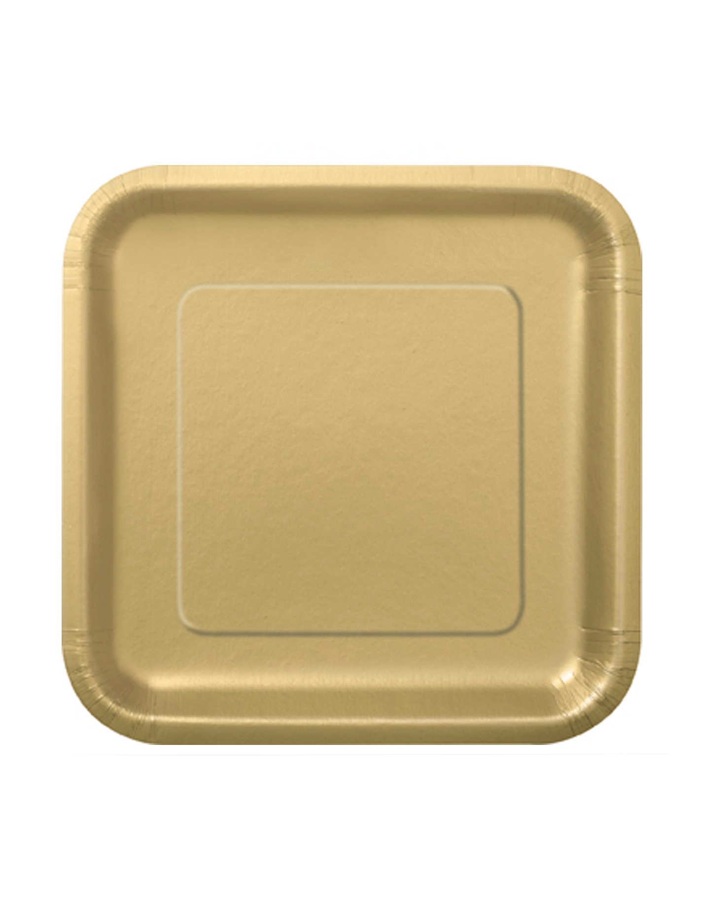 Party Pappteller quadratisch klein 16 Stück gold 17 cm von UNIQUE